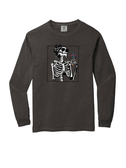 Caffeinated Skelly Long Sleeve T-Shirt