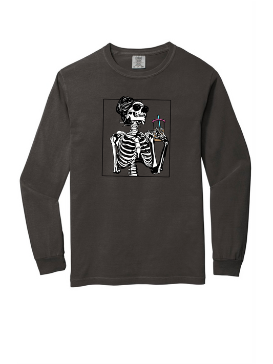 Caffeinated Skelly Long Sleeve T-Shirt