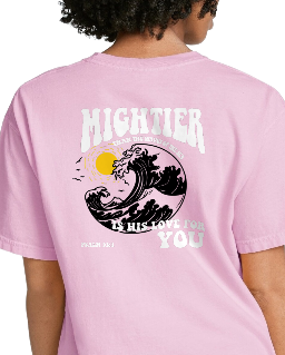 Mightier Beach Unisex T-Shirt Hand Drawn Design