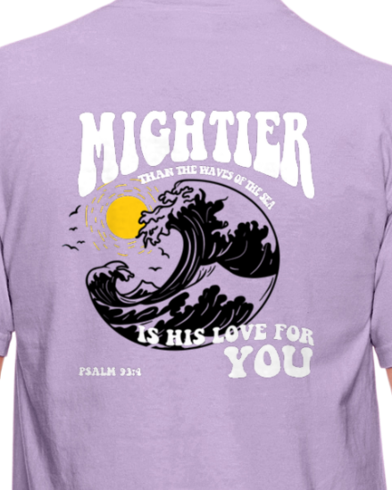 Mightier Beach Unisex T-Shirt Hand Drawn Design