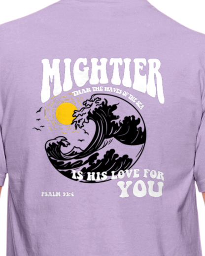 Mightier Beach Unisex T-Shirt Hand Drawn Design