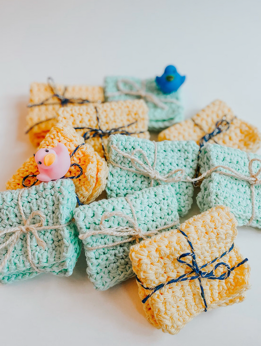 Pastel Washcloth Solid Singles 100% Cotton Handmade
