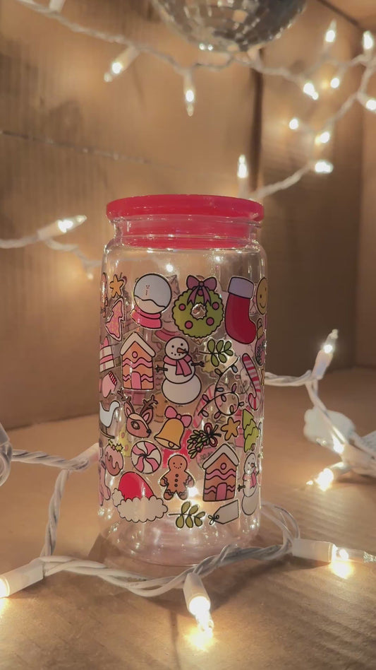 Christmas Stuff Acrylic 16 Ounce Cup with Lid and Straw