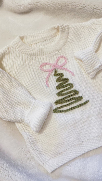 Baby & Toddler Chunky Knit Christmas Bow Sweater