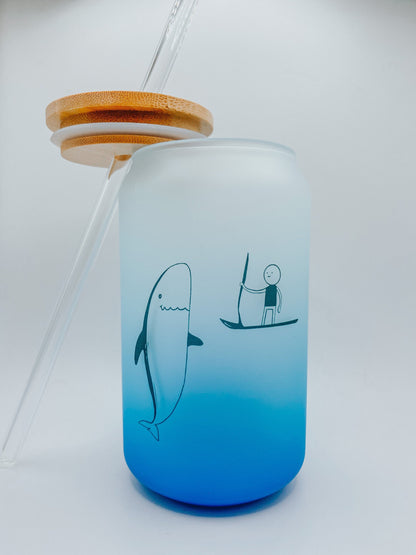 Whale Encounter Blue Whale 16 Ounce Glass Cup